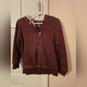 Brown Casual Zip-Up Jacket with Ribbed Cuffs